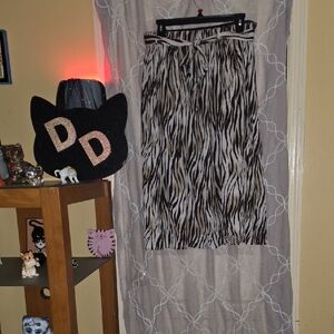 Alice Blue Black and White Zebra Midi Skirt